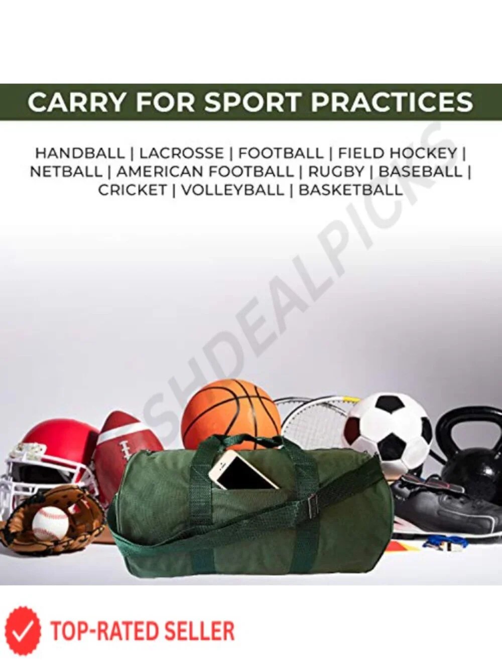 Heavy Duty Travel Duffel Bag Gym Sports Equipment 600D Polyester Adjustable